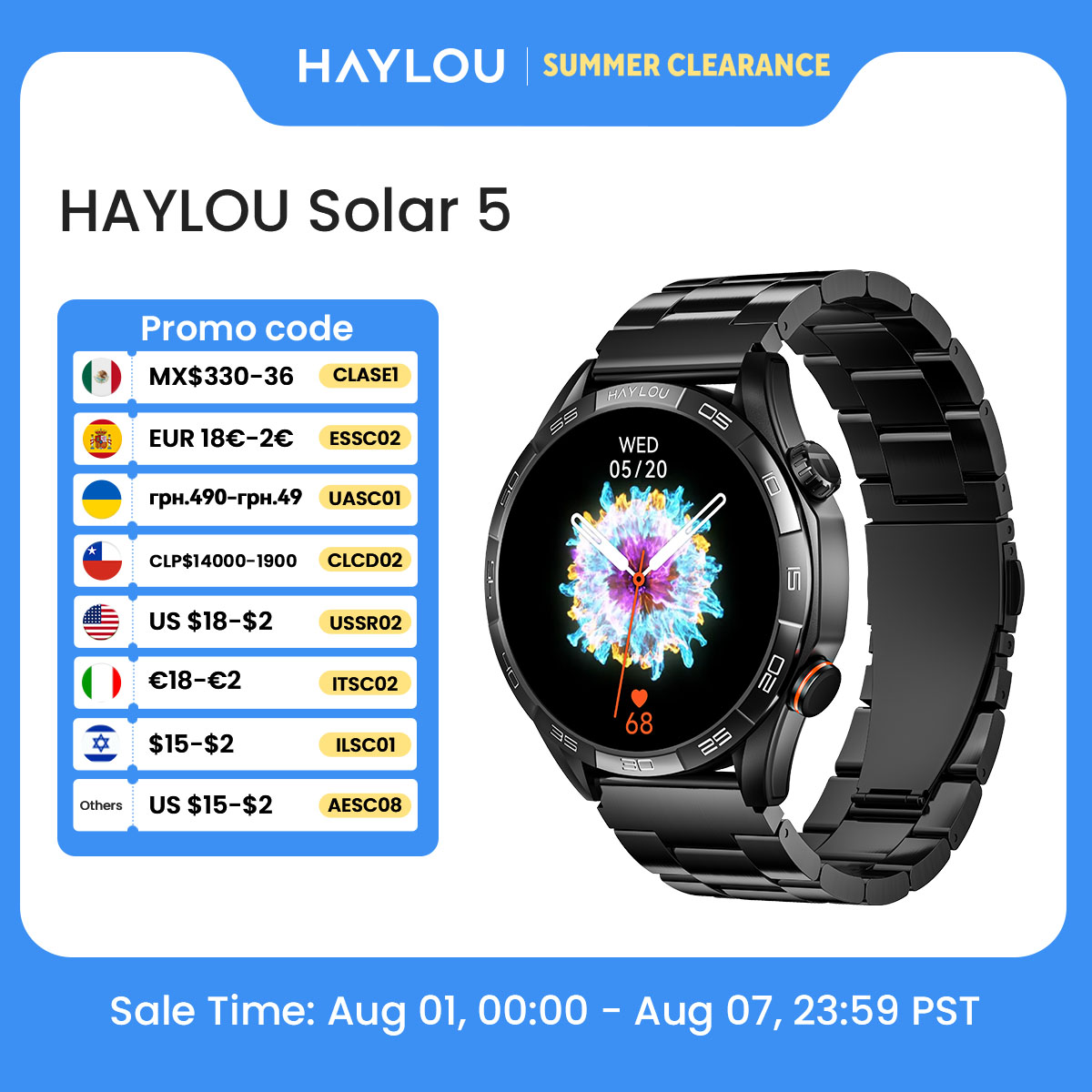 Electronics Gadgets For Men - HAYLOU Solar 5 Smartwatch met Spraakoproepen,