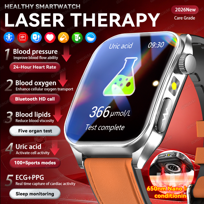 Laser Distance Measure - GUHUAVMI Nieuwe Lasertherapie ECG+PPG Smart Watch