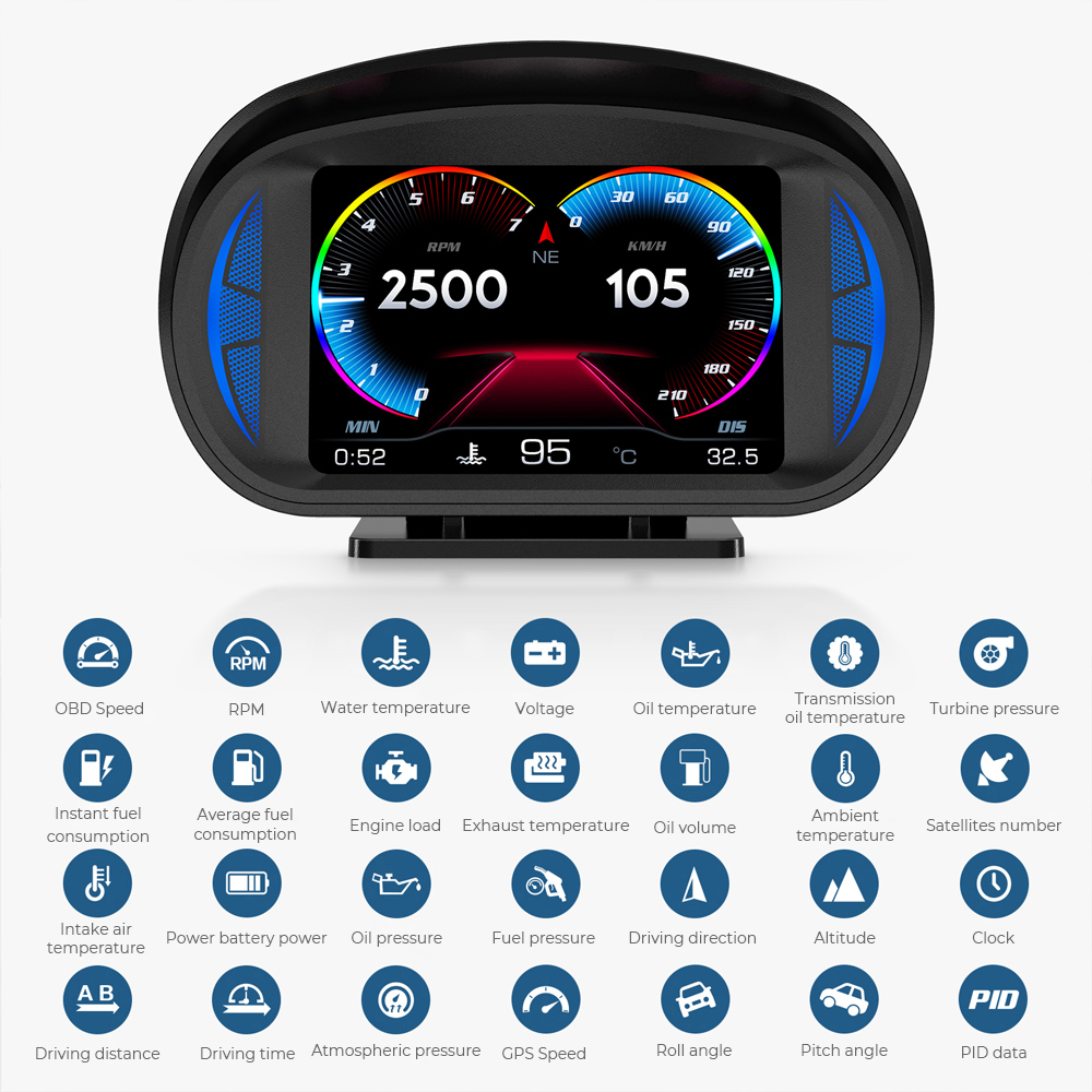Electronics Gadgets For Car - P2 Obd2 Hud Auto Head Up