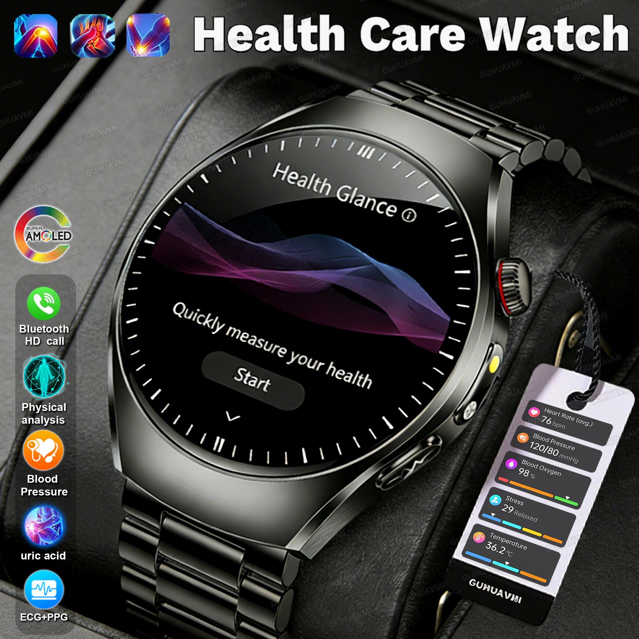 Laser Distance Measure - 2026 Nieuwe Nauwkeurige Lichaamsanalyse Smartwatch Bloedlipiden