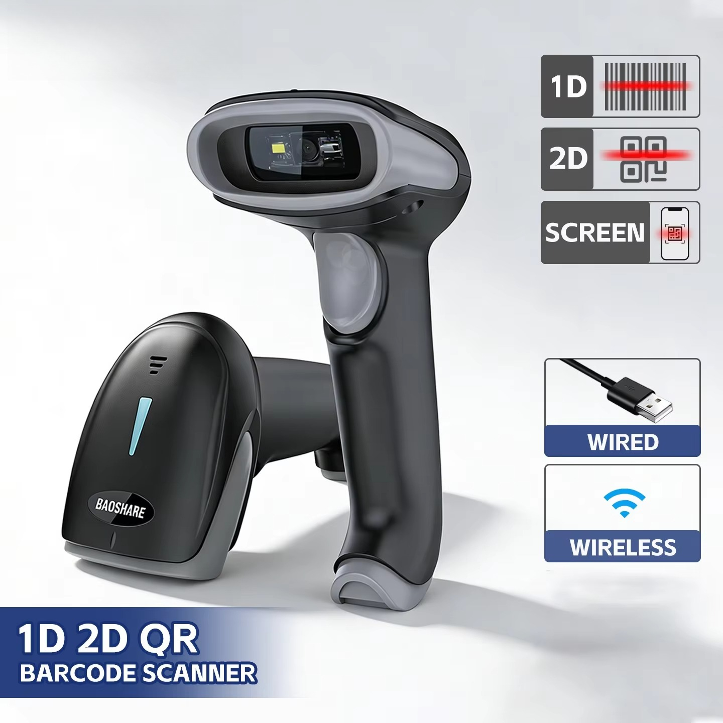 Barcode Scanner Wireless - USB Draadloos voor 2.4G Barcodescanner CMOS