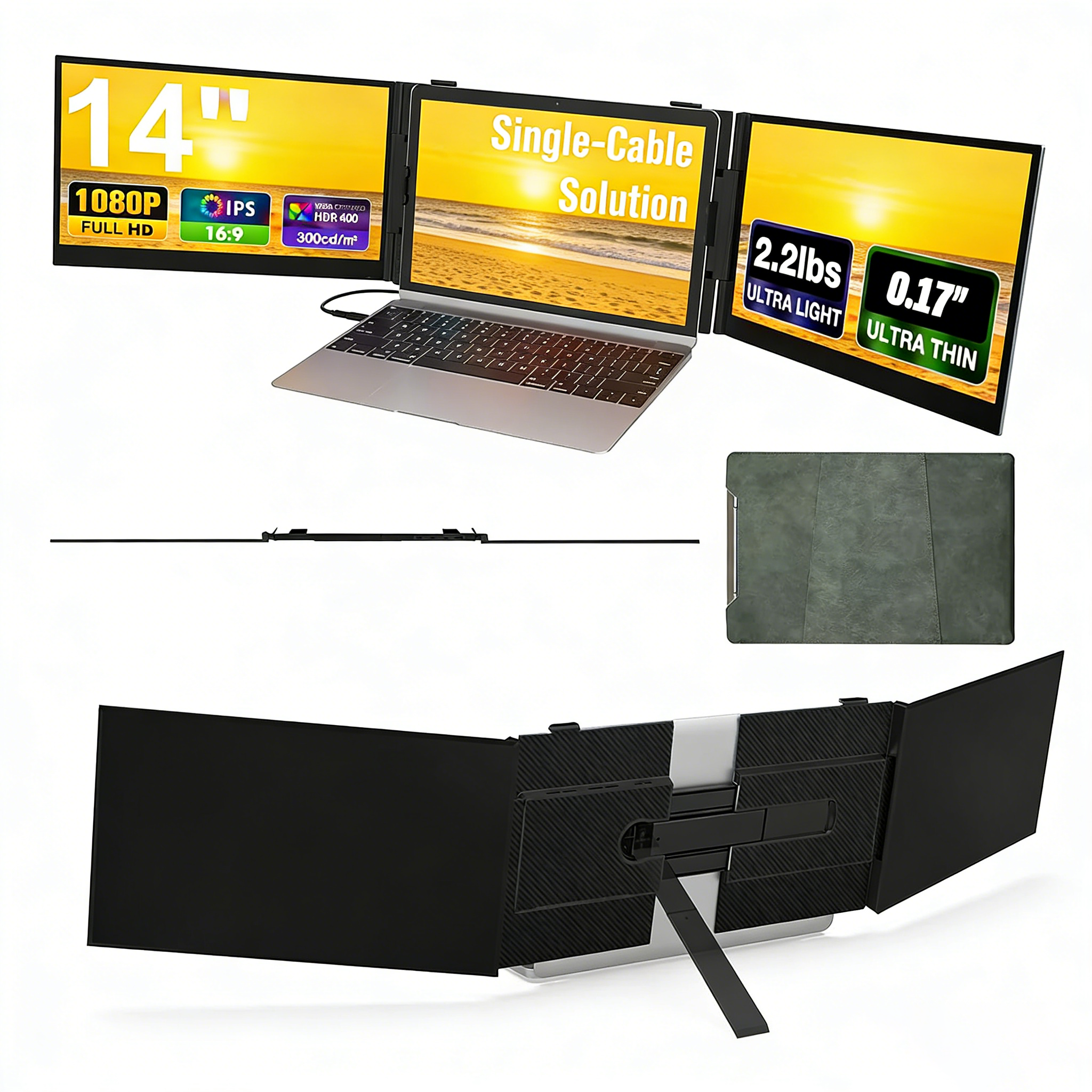 Electronics And Gadgets With C - Consumentenelektronica Laptop Scherm Extender 2-Scherm 14-Inch