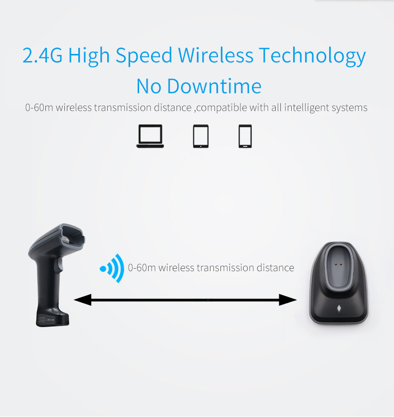 Barcode Scanner Wireless - Draadloze barcodescanner met houder voor efficiënt