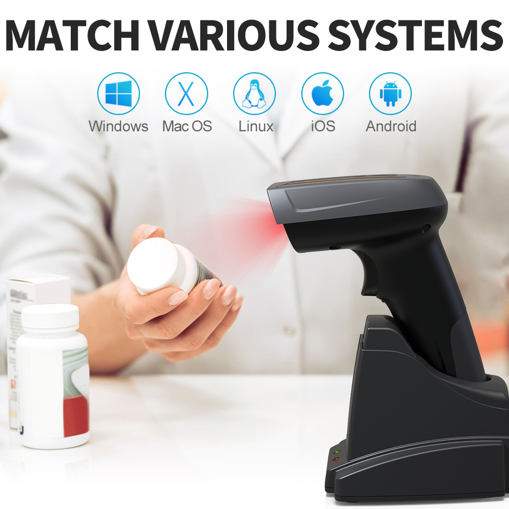 Barcode Scanner Wireless - GTCODESTAR X-1801B Qr 1D 2D Barcode