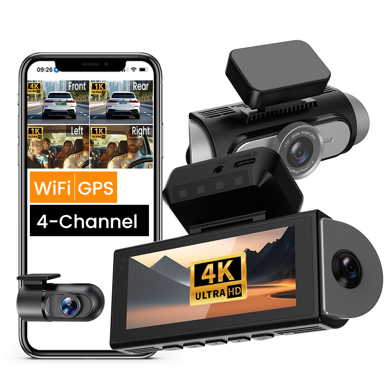 Panoramic Dash Cam 360 - 2026 WiFi GPS Auto DVR Cam