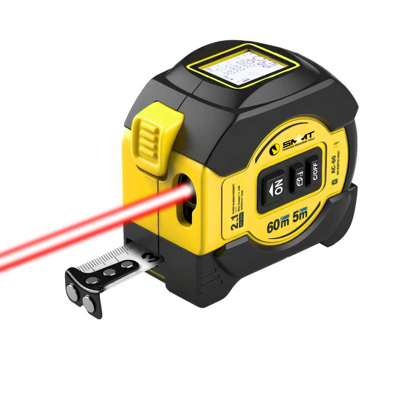 Laser Distance Measure - 2-in-1 Laser Meetlint 5m 60m Hoge