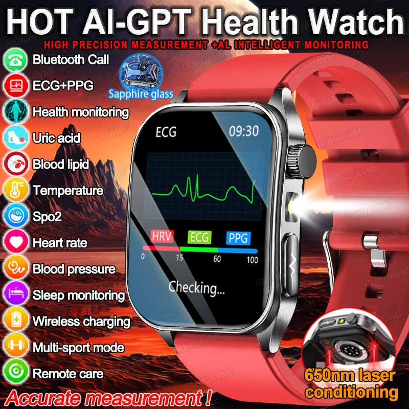 Laser Distance Measure - 2025New AI-GPT Laser Behandeling SmartWatch Saffier