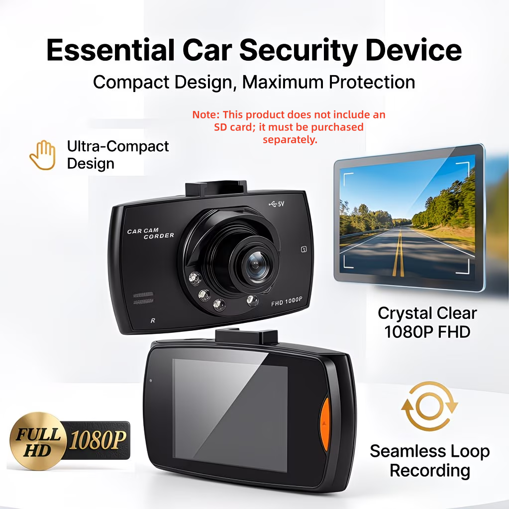 Panoramic Dash Cam 360 - Ultra-HD 1080p panoramische dashcam met 360°-opname