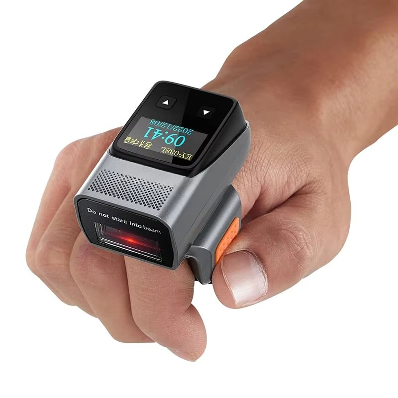 Barcode Scanner Wireless - Eyoyo Mini 1D draagbare draadloze Bluetooth-vingerbarcodescanner