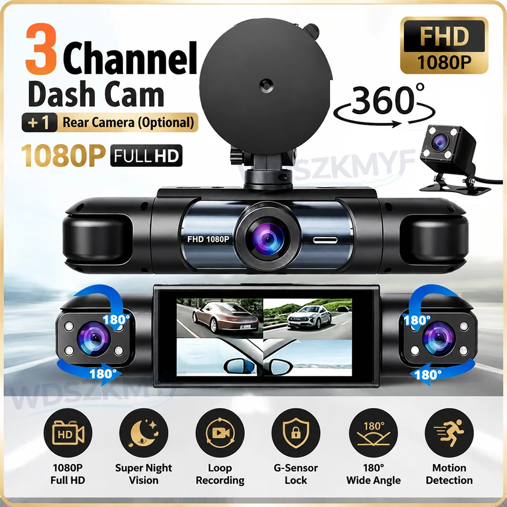 Panoramic Dash Cam 360 - HD 1080P 3/4H 360 ° Panoramische