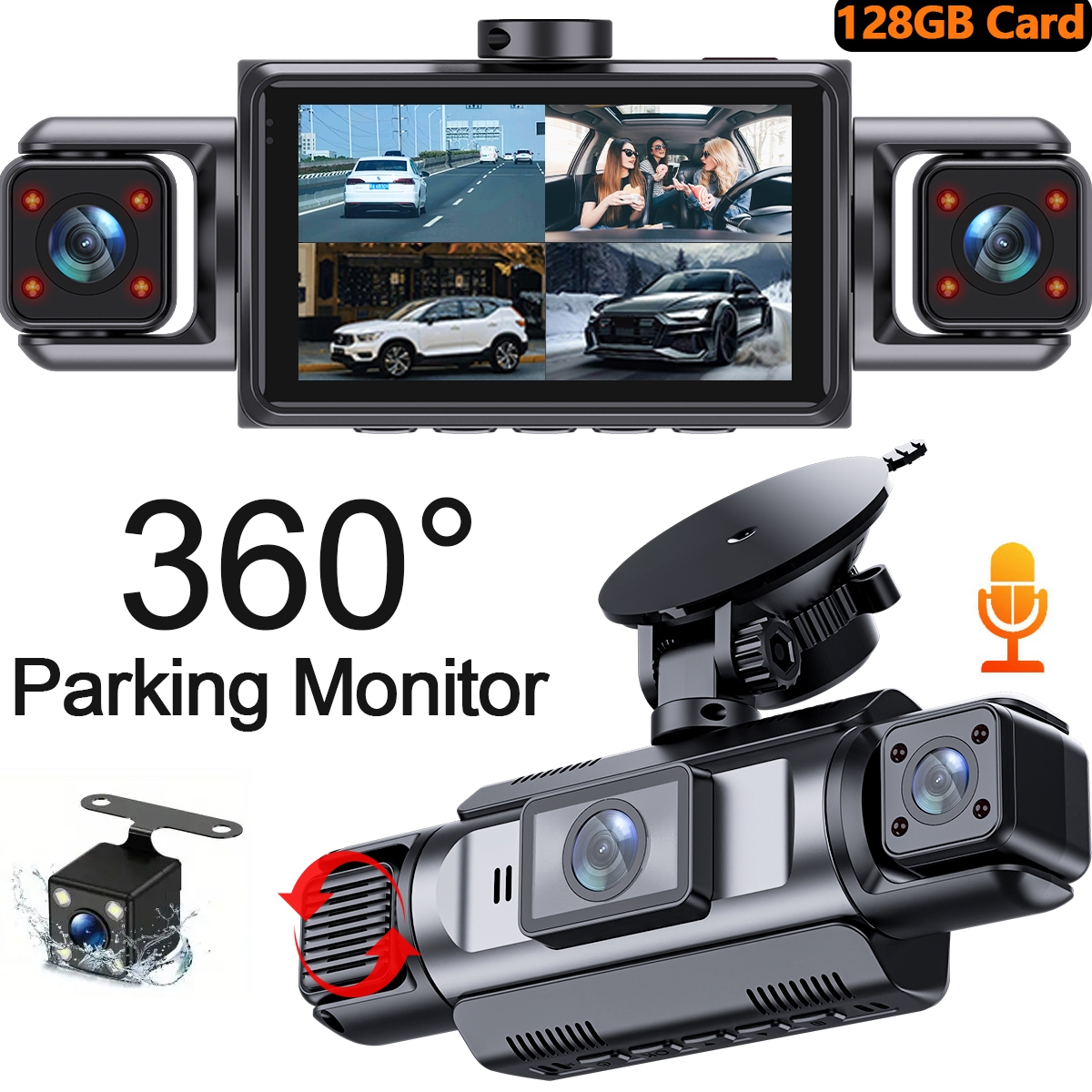 Panoramic Dash Cam 360 - DashCam Auto DVR Videorecorder 4 Kanalen