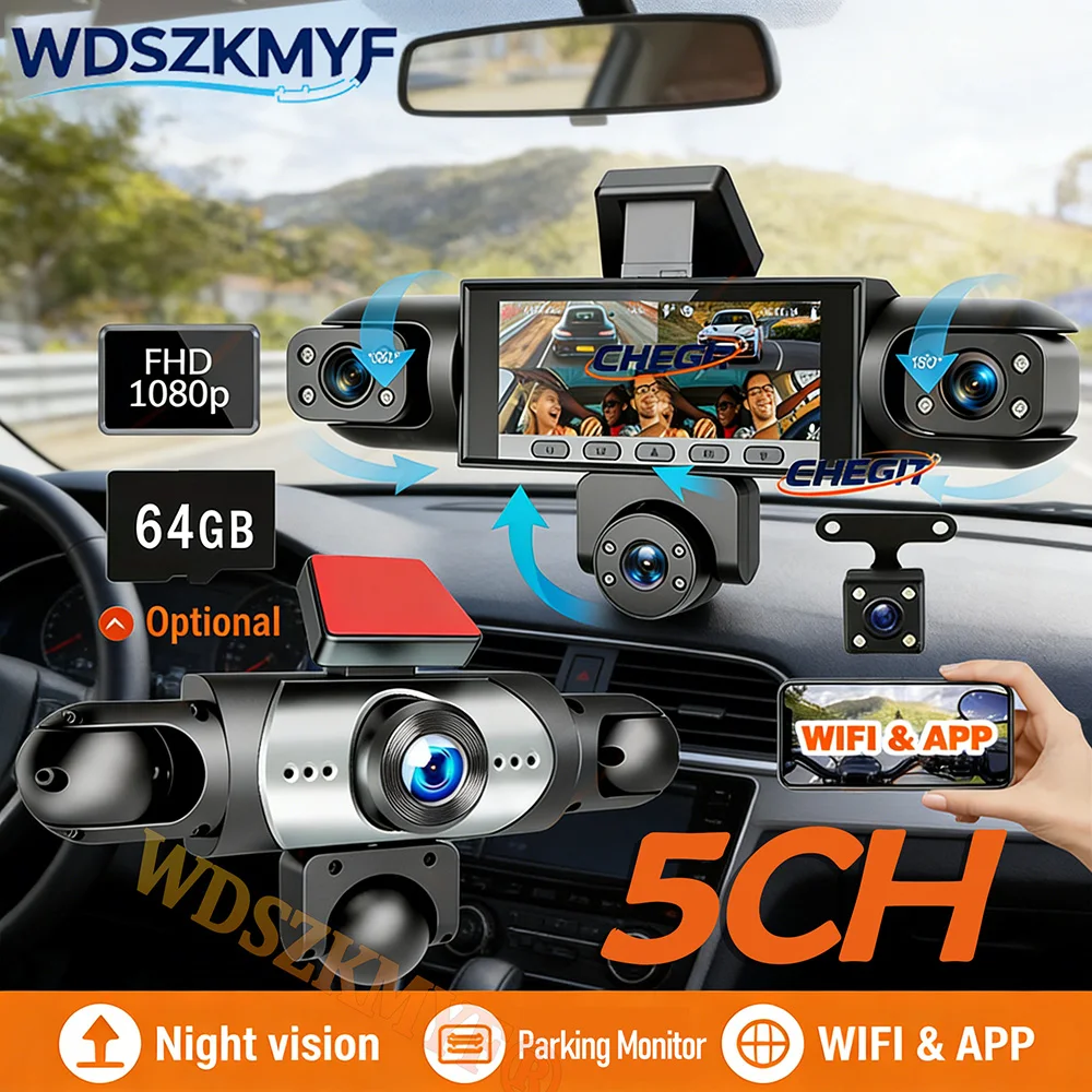 Nieuwe 5-lens dashcam 360 °    - Panoramic Dash Cam 360 recensie en prijs