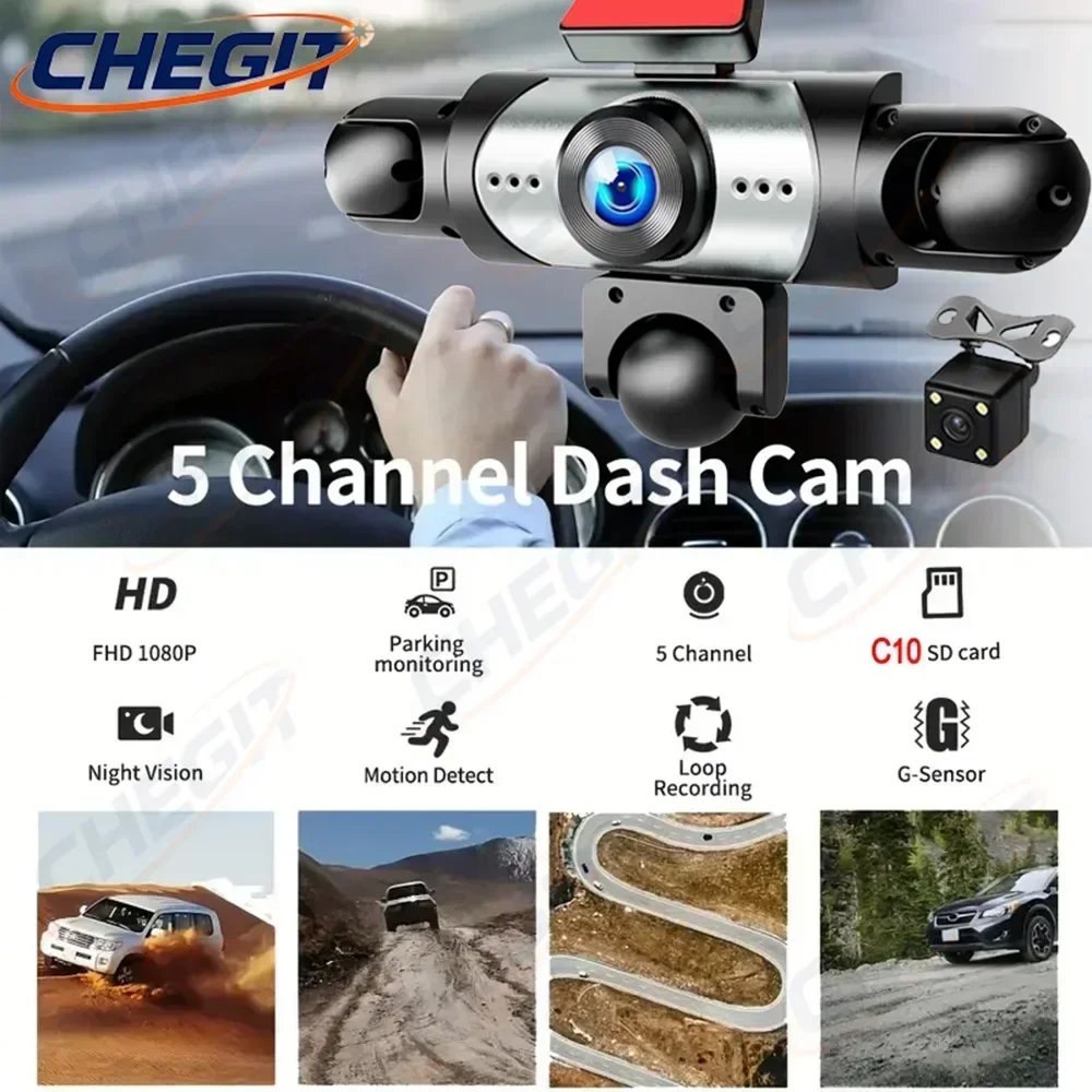Nieuwe 5-lens dashcam 360 °    - Panoramic Dash Cam 360 recensie en prijs