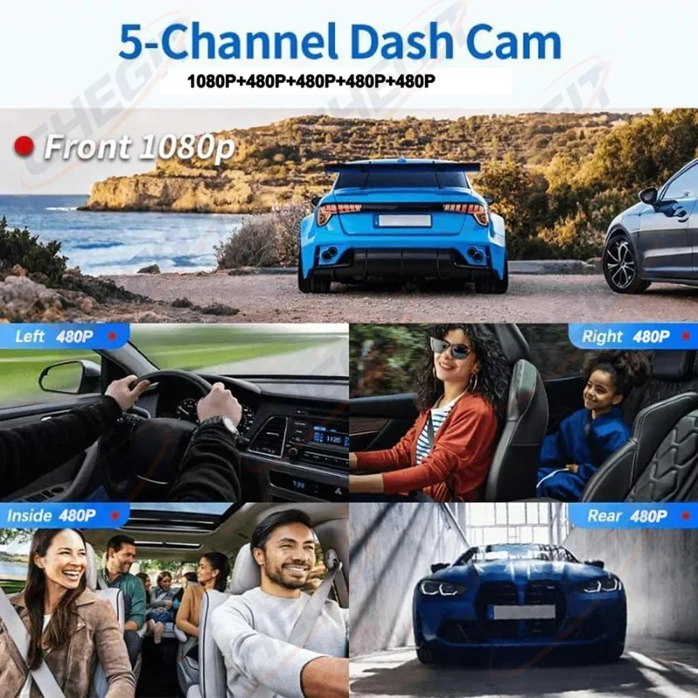 Nieuwe 5-lens dashcam 360 °    - Panoramic Dash Cam 360 recensie en prijs