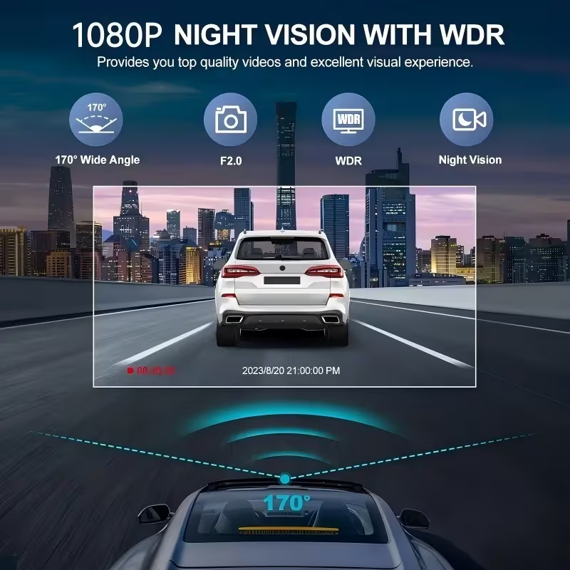 2/3-kanaals HD dashcam, 1080p  - Panoramic Dash Cam 360 recensie en prijs