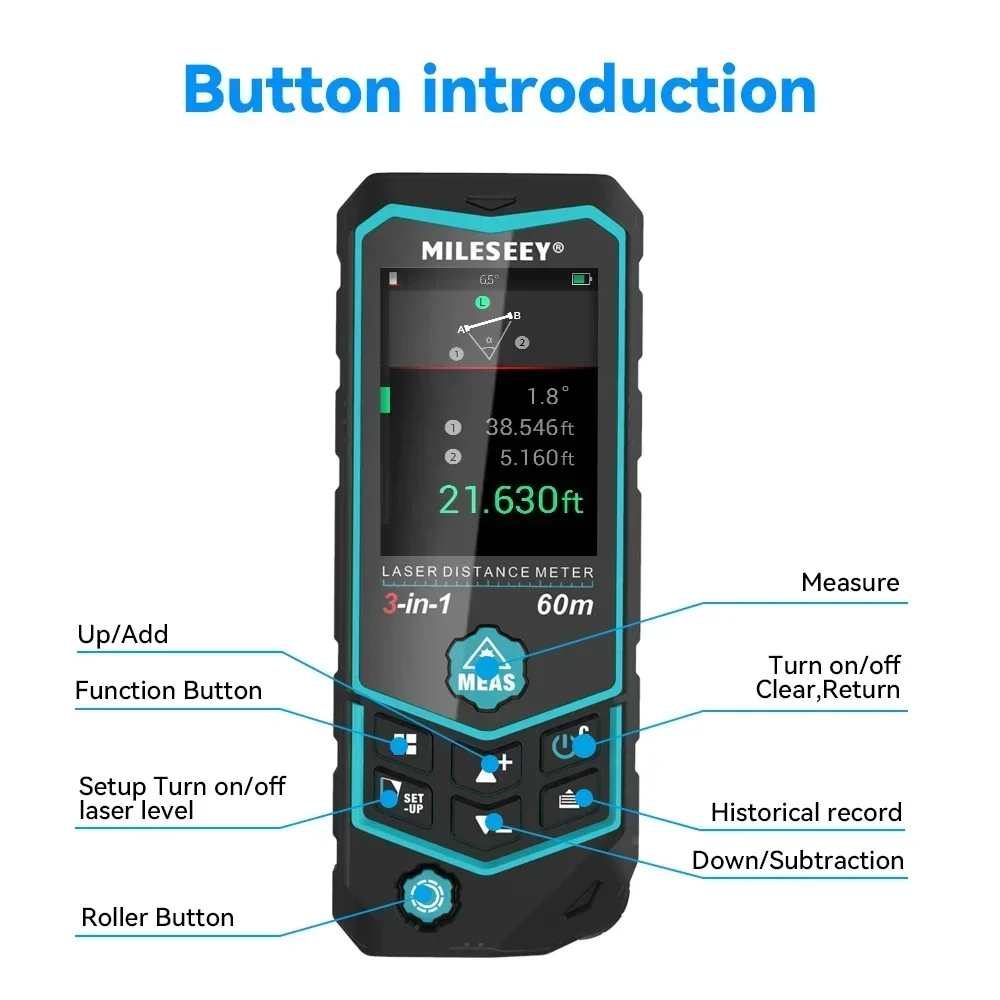Mileseey R2B 60M USB Oplaadbar - Laser Distance Measure recensie en prijs