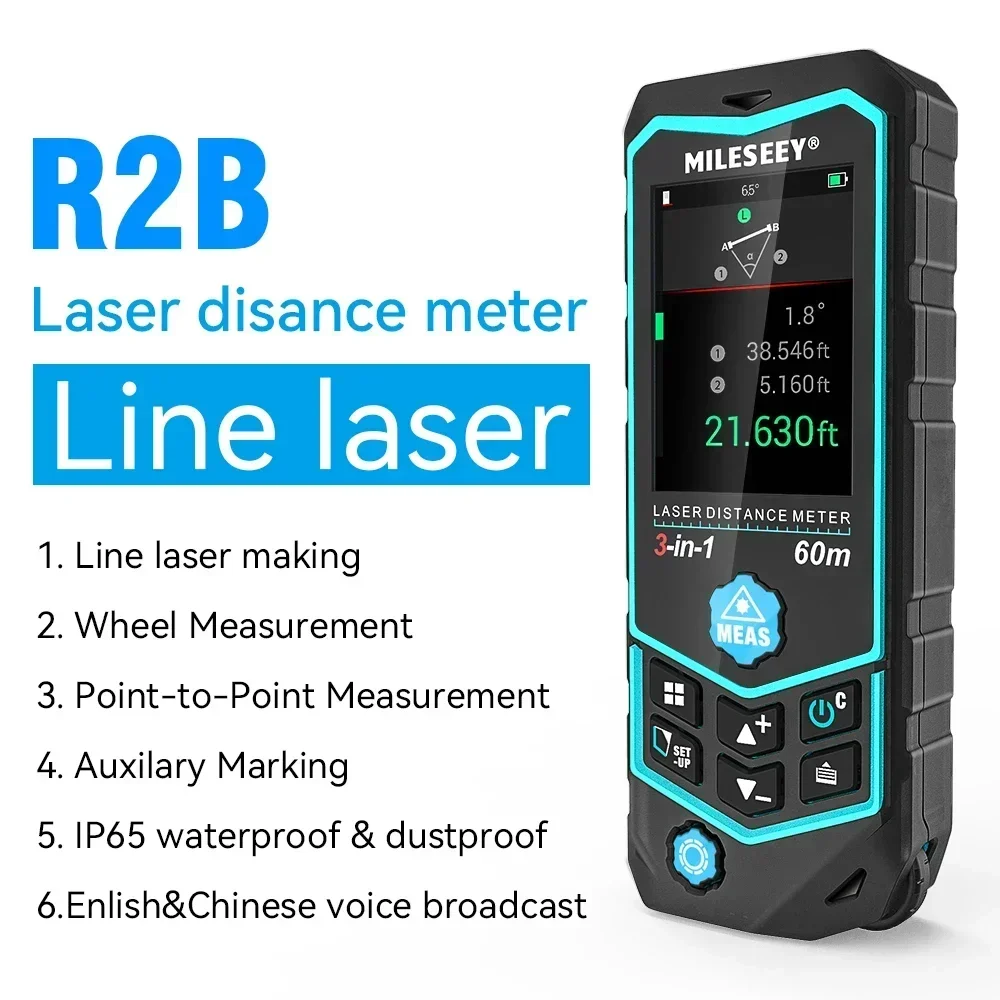 Mileseey R2B 60M USB Oplaadbar - Laser Distance Measure recensie en prijs