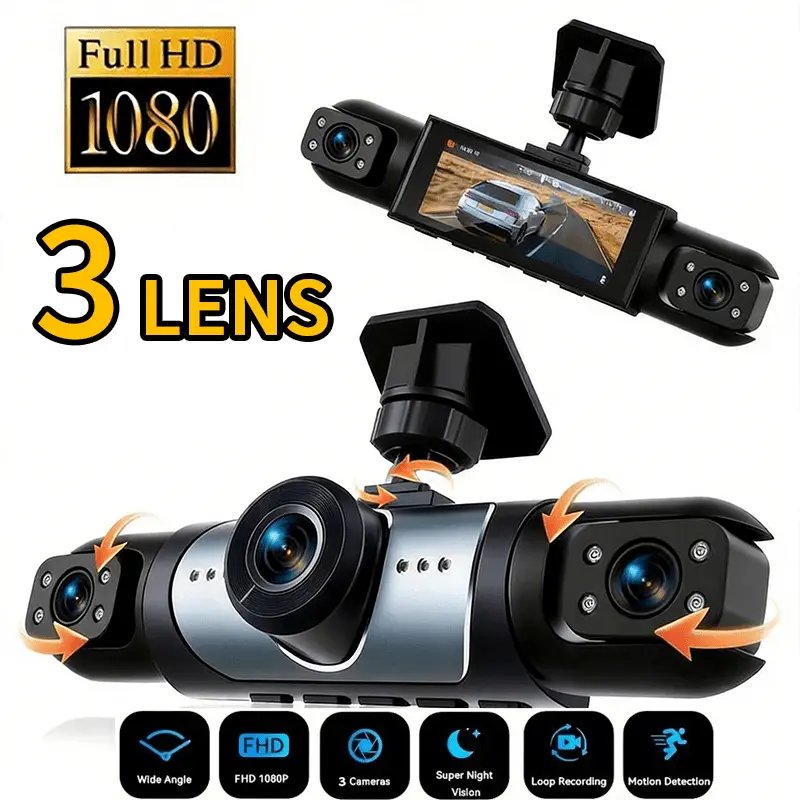 360 °   Panoramische driekanaa - Panoramic Dash Cam 360 recensie en prijs