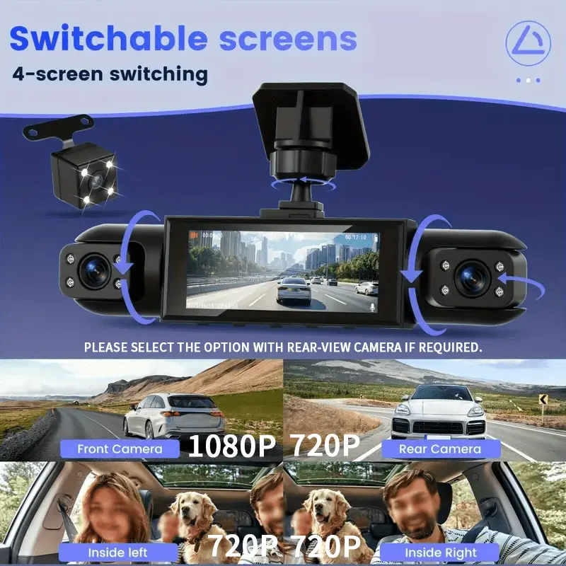 360 °   Panoramische driekanaa - Panoramic Dash Cam 360 recensie en prijs